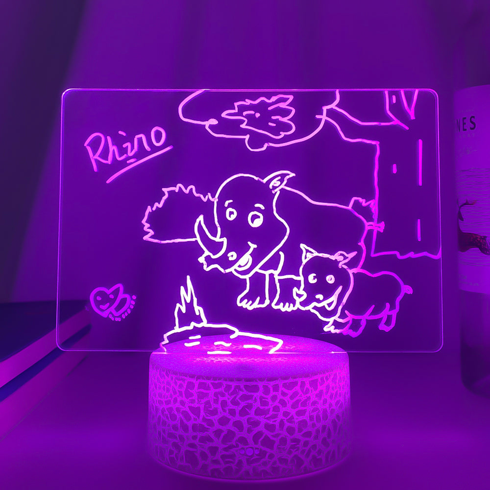 Rewritable Night Light with Message Board Girl Bedroom Sleep Light