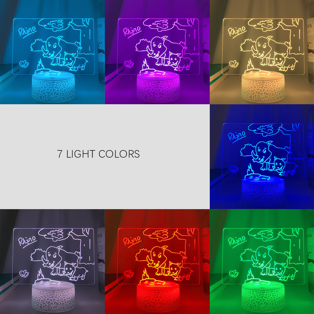 Rewritable Night Light with Message Board Girl Bedroom Sleep Light