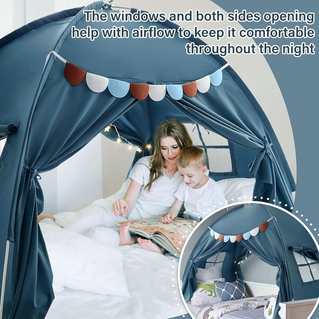 Mid night Blue Jean Twin Bed Tent For Kids Privacy Canopy