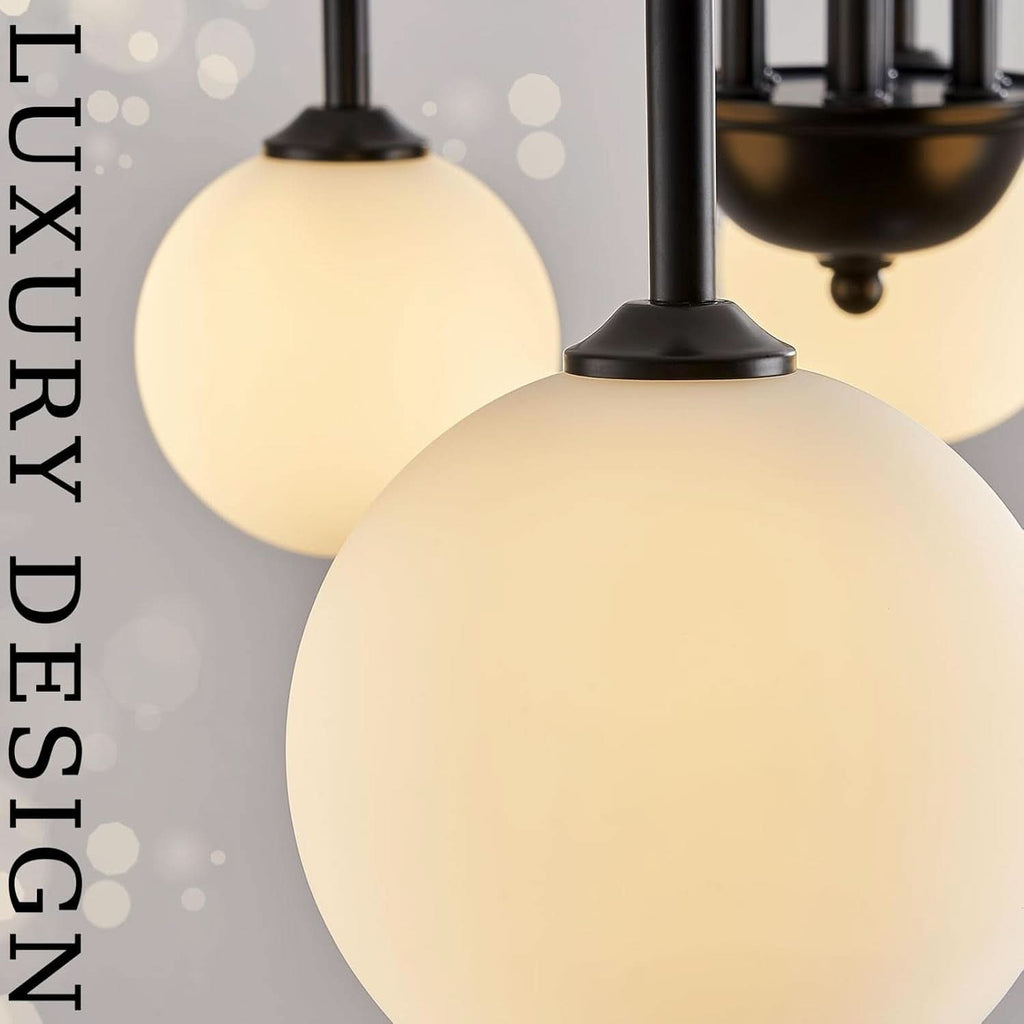 Contemporary Black Six Light Sputnik Ceiling Chandelier