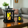 12.5" & 9" H Hanging Candle Lanterns with LED Pillar Candles