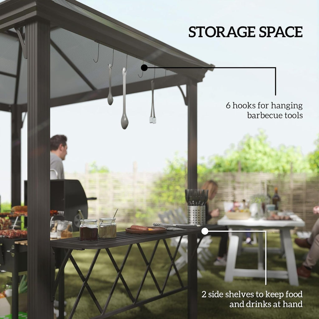 9x5 Ft Grill Gazebo Polycarbonate Roof Uvprotection