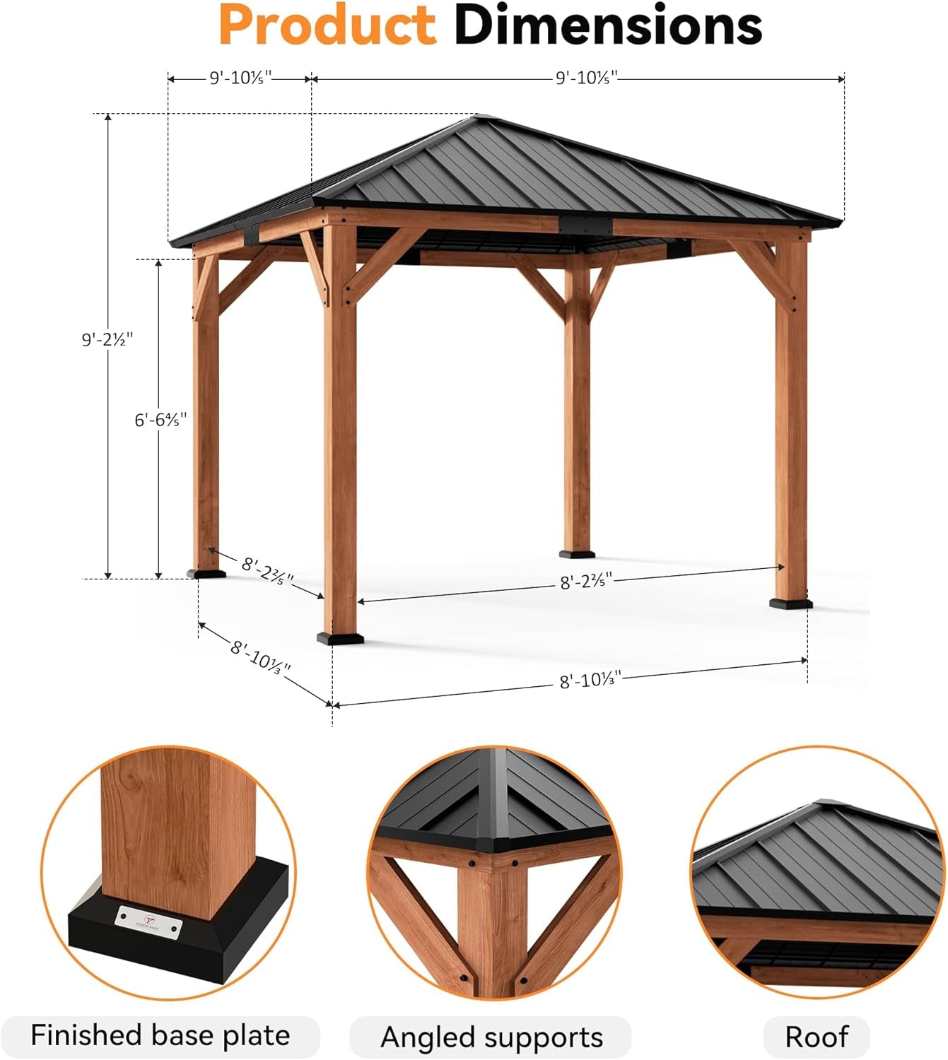 10x10 Hardtop Gazebo Premium Outdoor Patio Enclosure