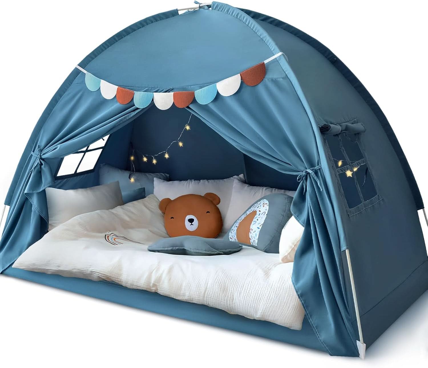 Mid night Blue Jean Twin Bed Tent For Kids Privacy Canopy