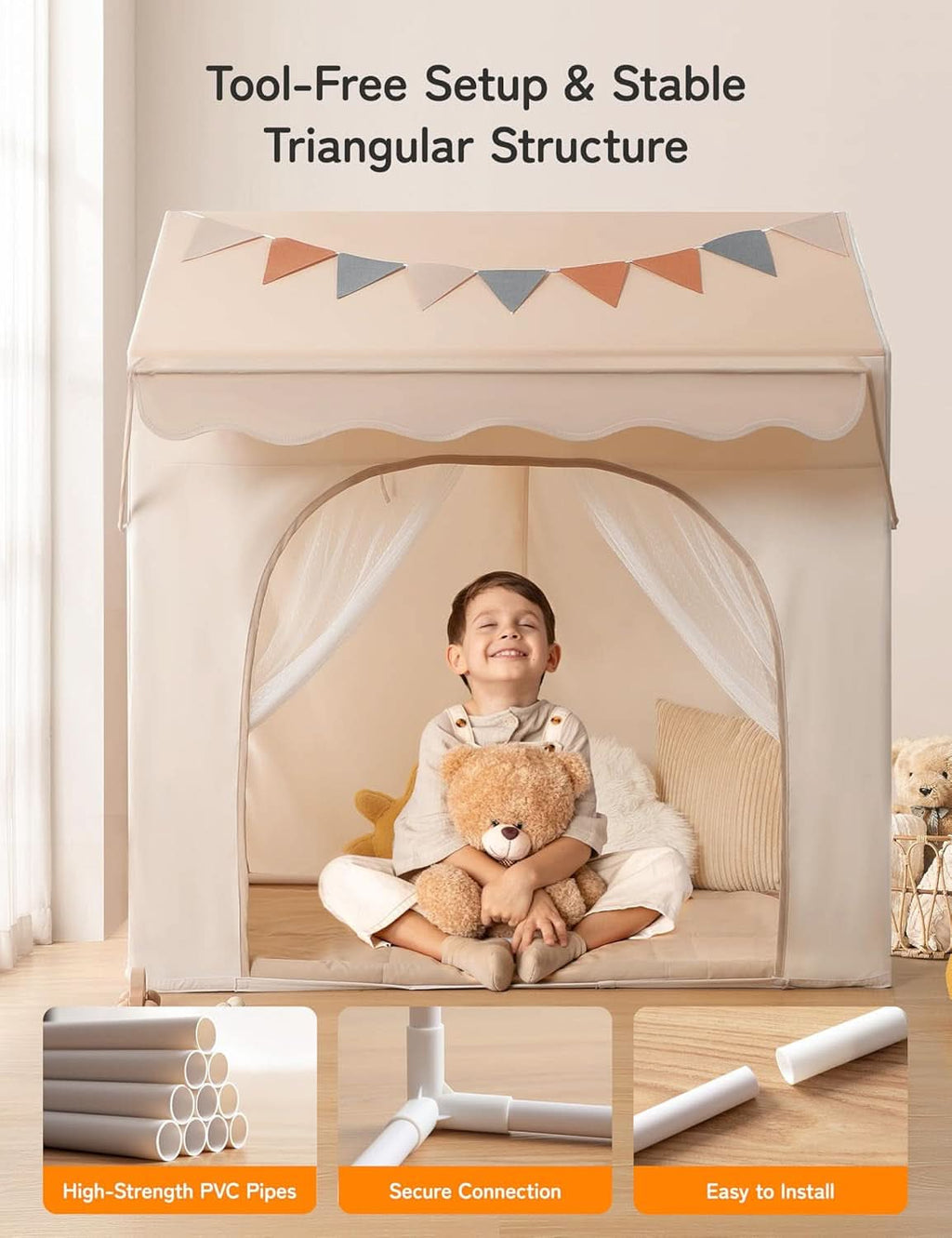 Kids Play Tent Multi functional Eave 51X35X47 Inches