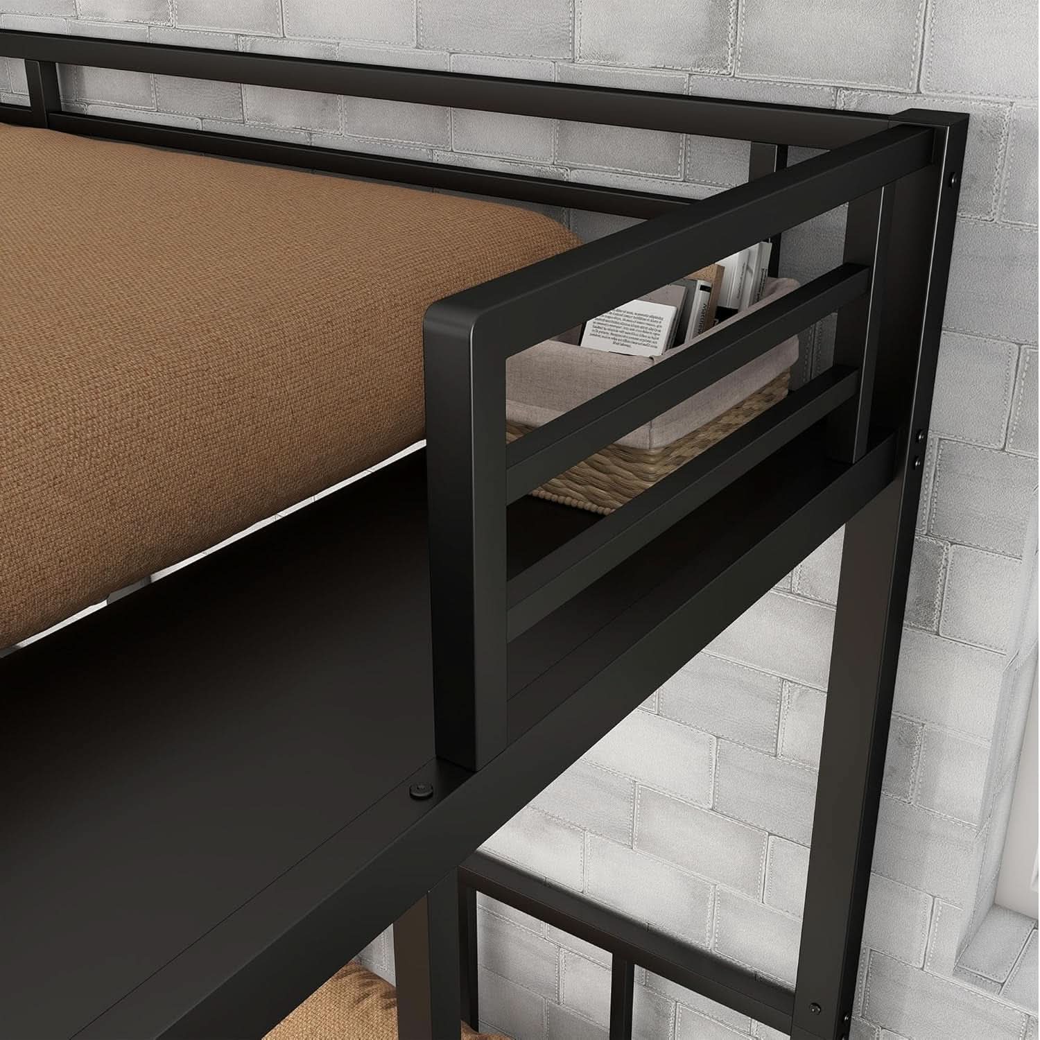Triple Bunk Bed For Kids Metal Twin Over Twin Black