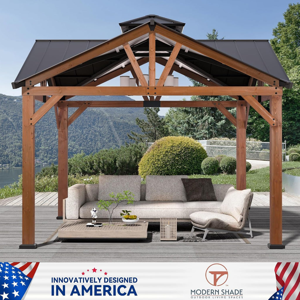 Cedar Wood Gazebo 12x12 Weatherproof Exterior Durability