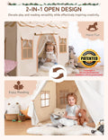 Large Kids Play Tent with Lights and Padded Mat, 51 Inch
