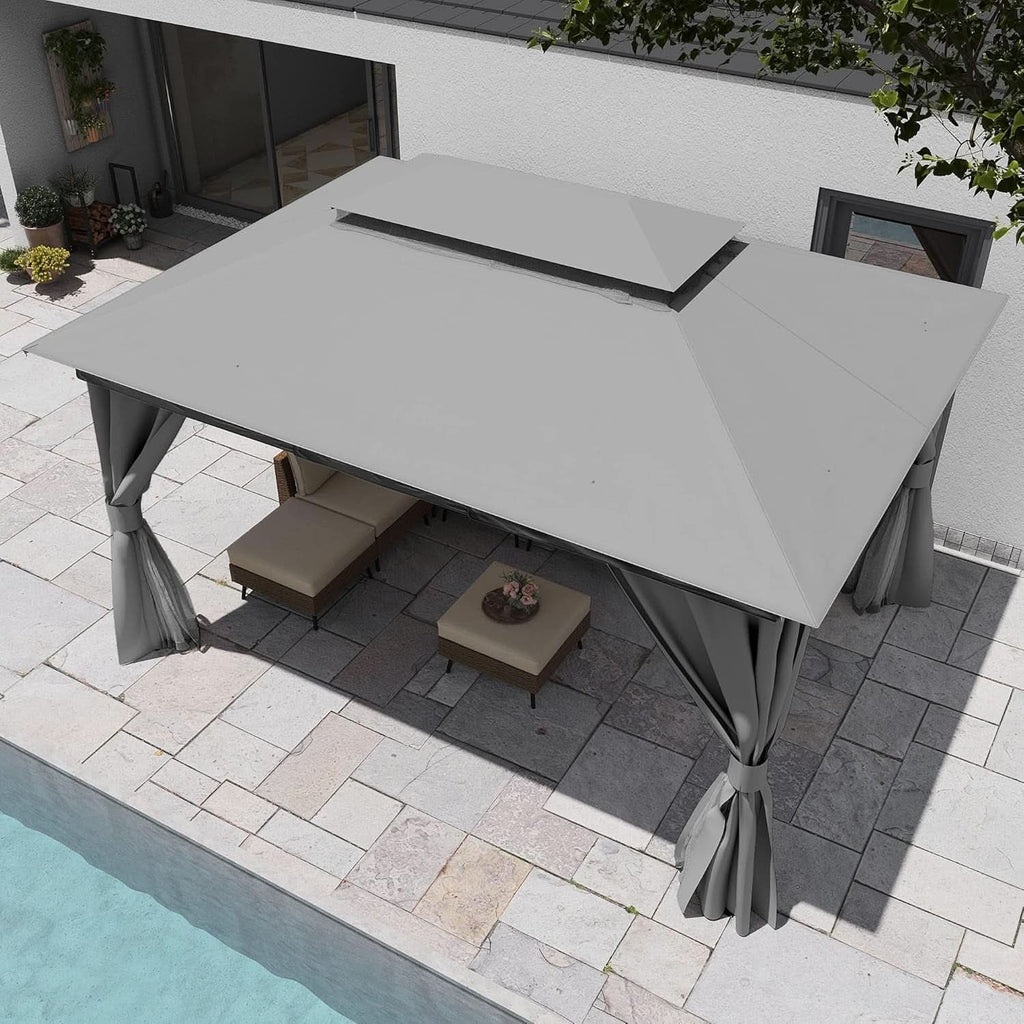 Outdoor Gazebo 10x13 With Mosquito Netting Weatherproof