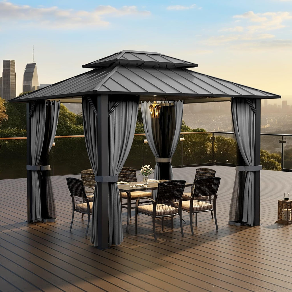 10x12 Galvanized Steel Hardtop Gazebo Aluminum Frame