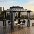 10x12 Galvanized Steel Hardtop Gazebo Aluminum Frame