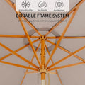 Nine To Ten Foot Bamboo Patio Outdoor Umbrella UPF50 Tilt