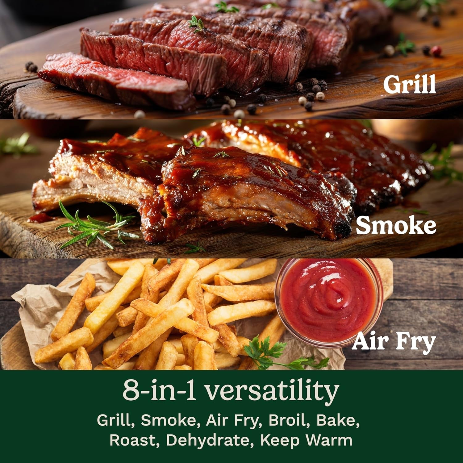 Electric Outdoor Grill Smoker Smoke Drawer Smart Probe