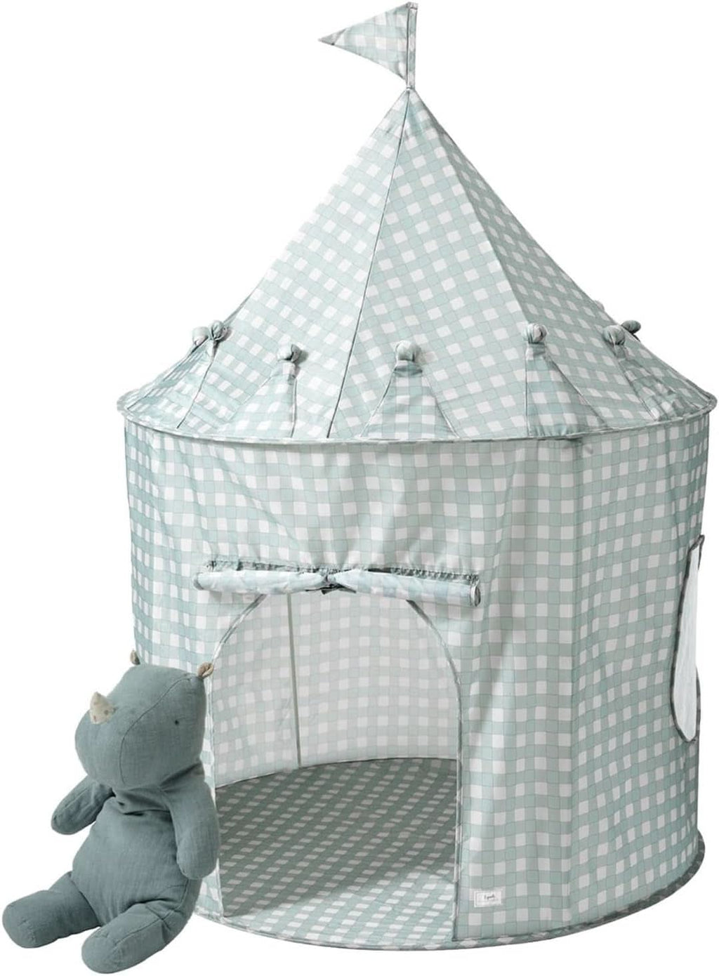 Kids Play Tent Blue Gingham Environmentally Friendly Fabric