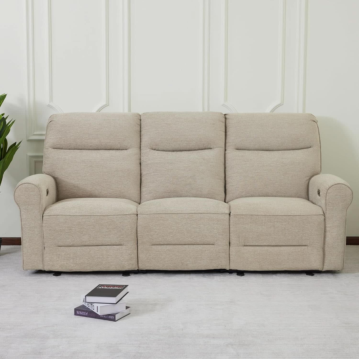 87.8 Inch Wall Hugger Reclining Sofa With Drop Down Table
