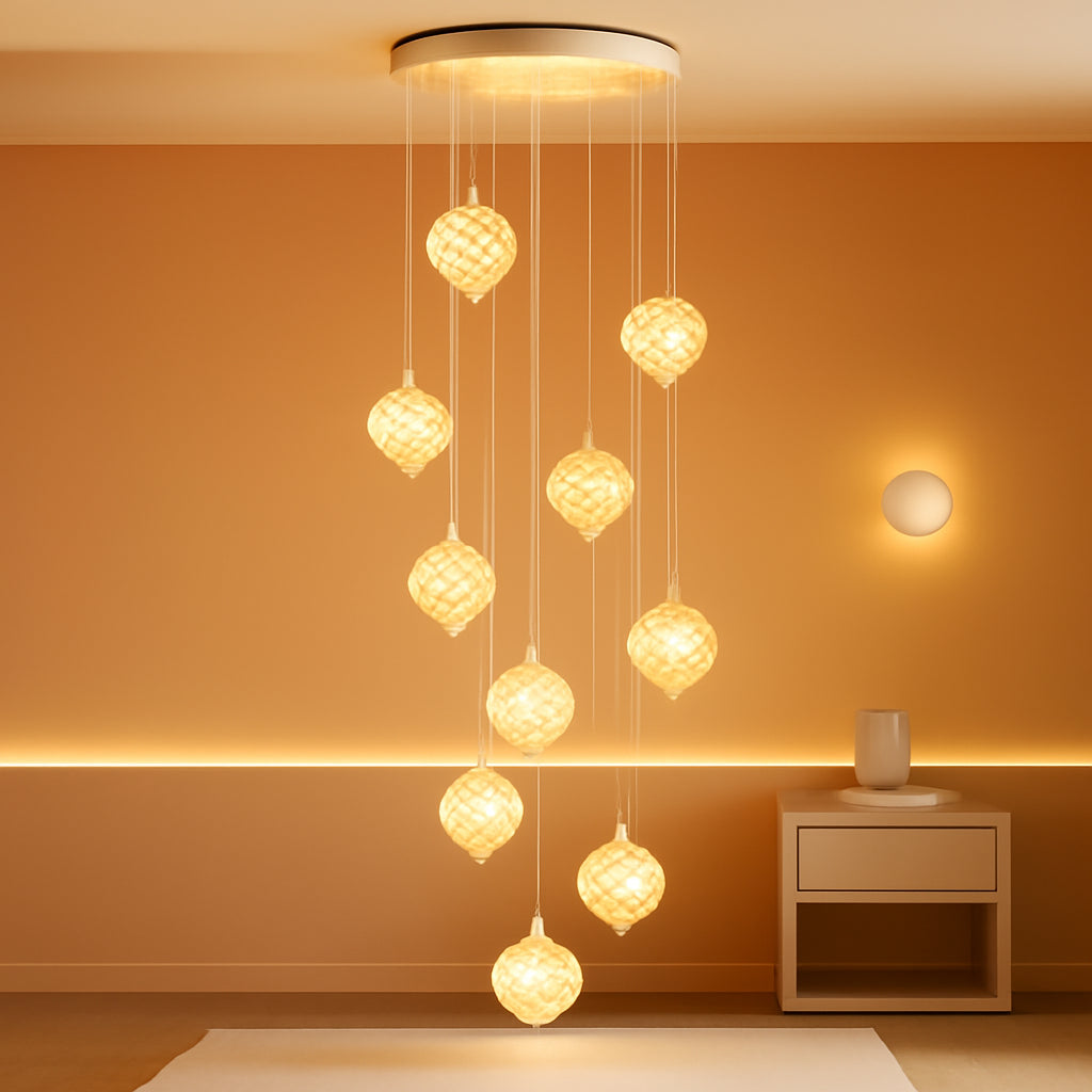 Gold Crystal LED Chandelier Staircase Ceiling Light