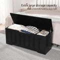 Black 47.2 Inches SolidWood Oversized Storage Bench
