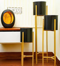 Metal Floor Planter Stand with Flower Pots for Indoors and Outdoor Use