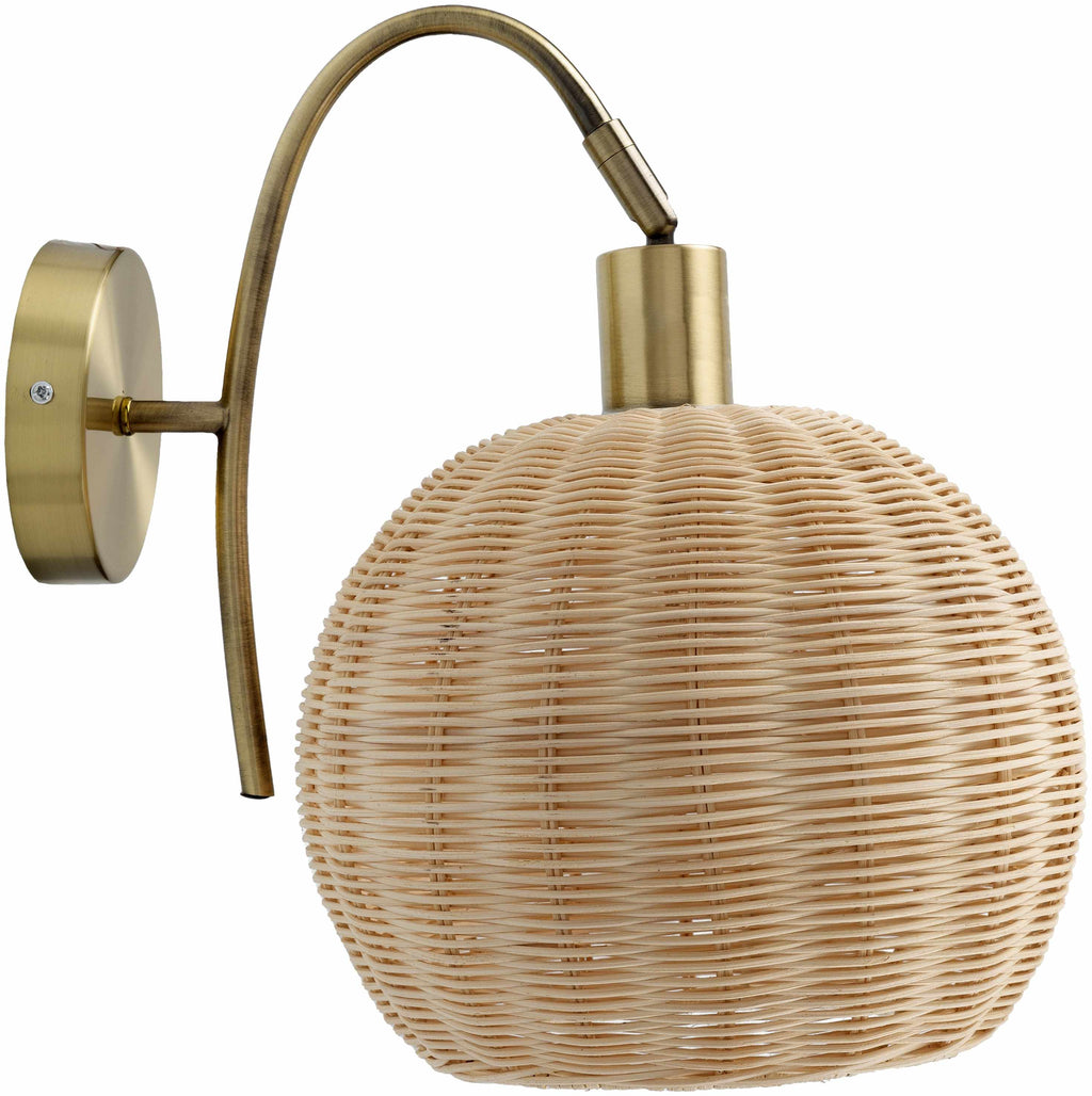 Maurecourt Brass Rattan Wall Sconce - Clearance