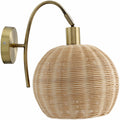 Maurecourt Brass Rattan Wall Sconce - Clearance