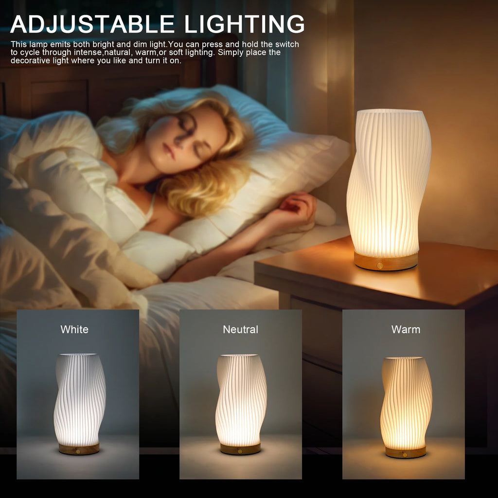 9”H Touch Table Lamp 3D-Printing(Spiral)