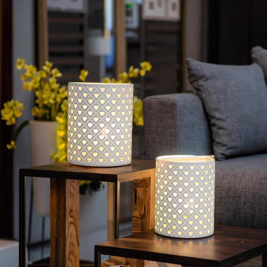 Set of 2 8''H Wall Sconce Lamp (Heart Shape white)