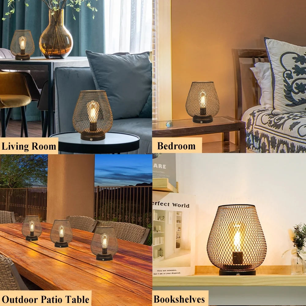 6.7"H Touch Adjustable Table Lamp(Metal Base, Bronze Egg)