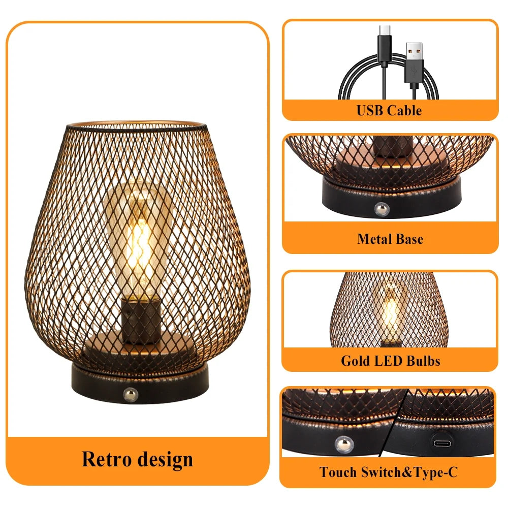 6.7"H Touch Adjustable Table Lamp(Metal Base, Bronze Egg)