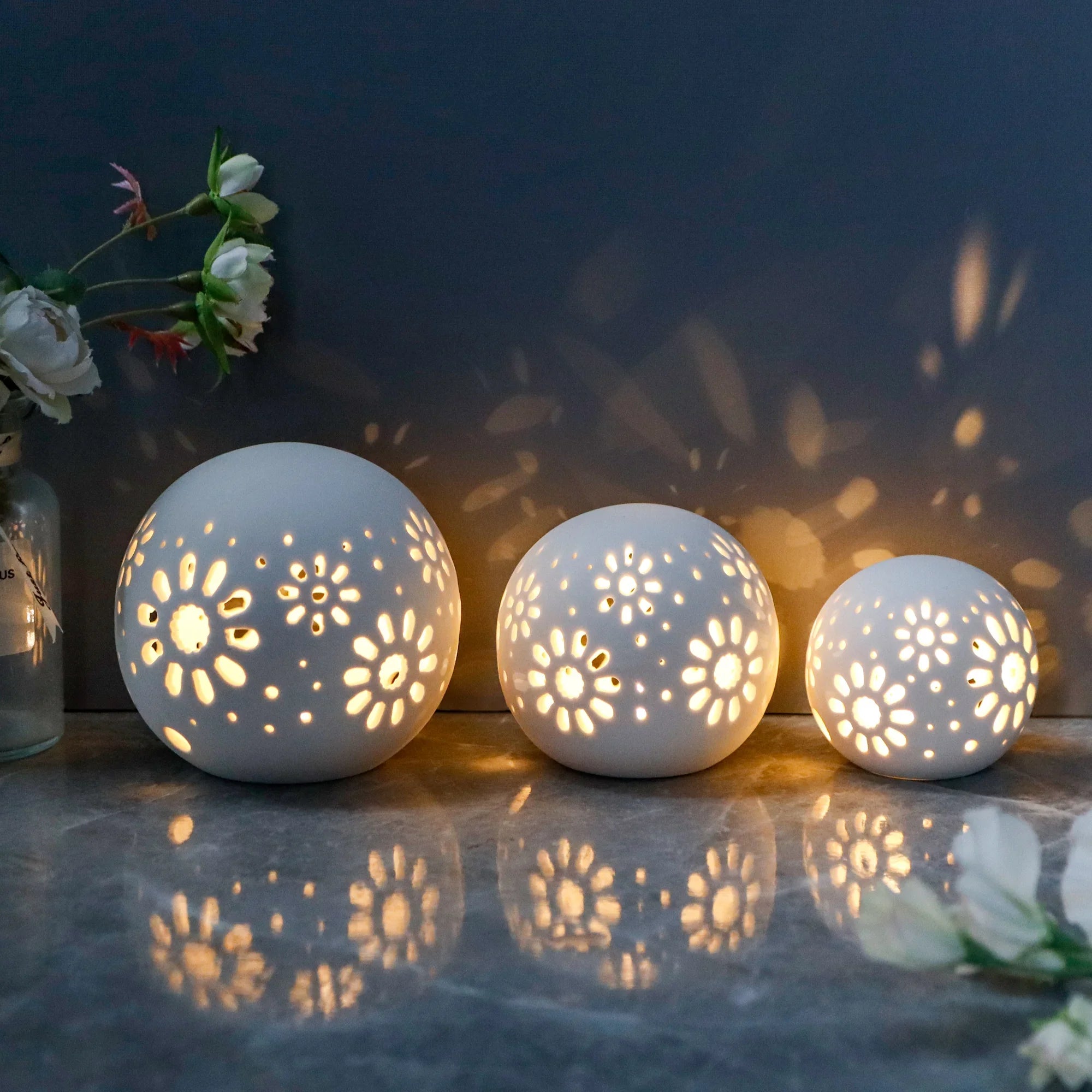 Set of 3 Ceramic Decorative Lamps 5" H