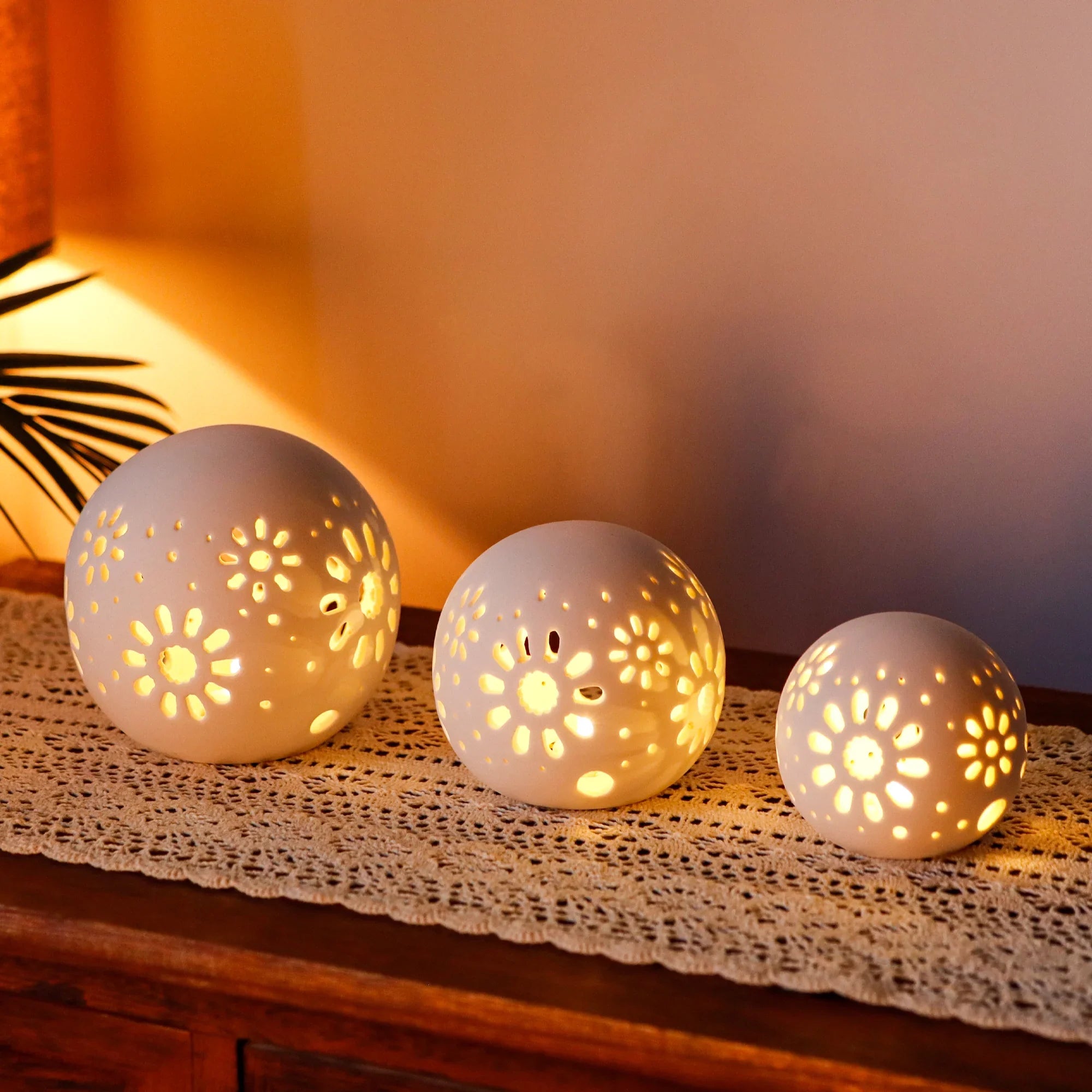 Set of 3 Ceramic Decorative Lamps 5" H