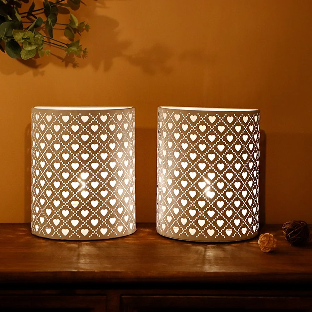 Set of 2 8''H Wall Sconce Lamp (Heart Shape white)