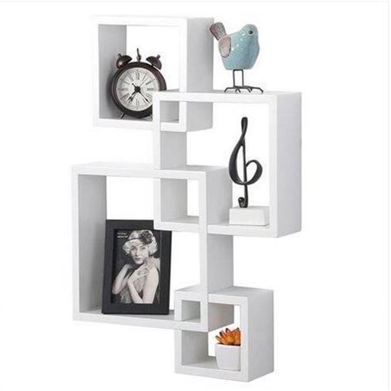 Free shipping Wall Shelf Mounted Floating Set of 4 Intersecting