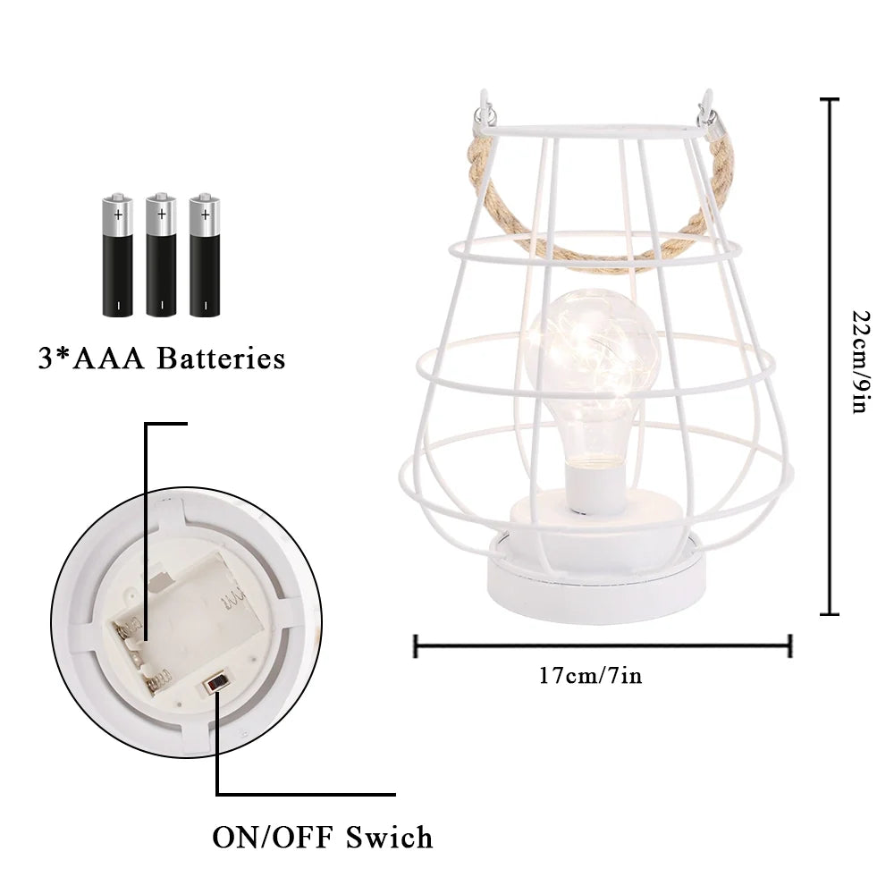 8.5" Tall Cordless Accent Light with Edsion Style Bulb (White)
