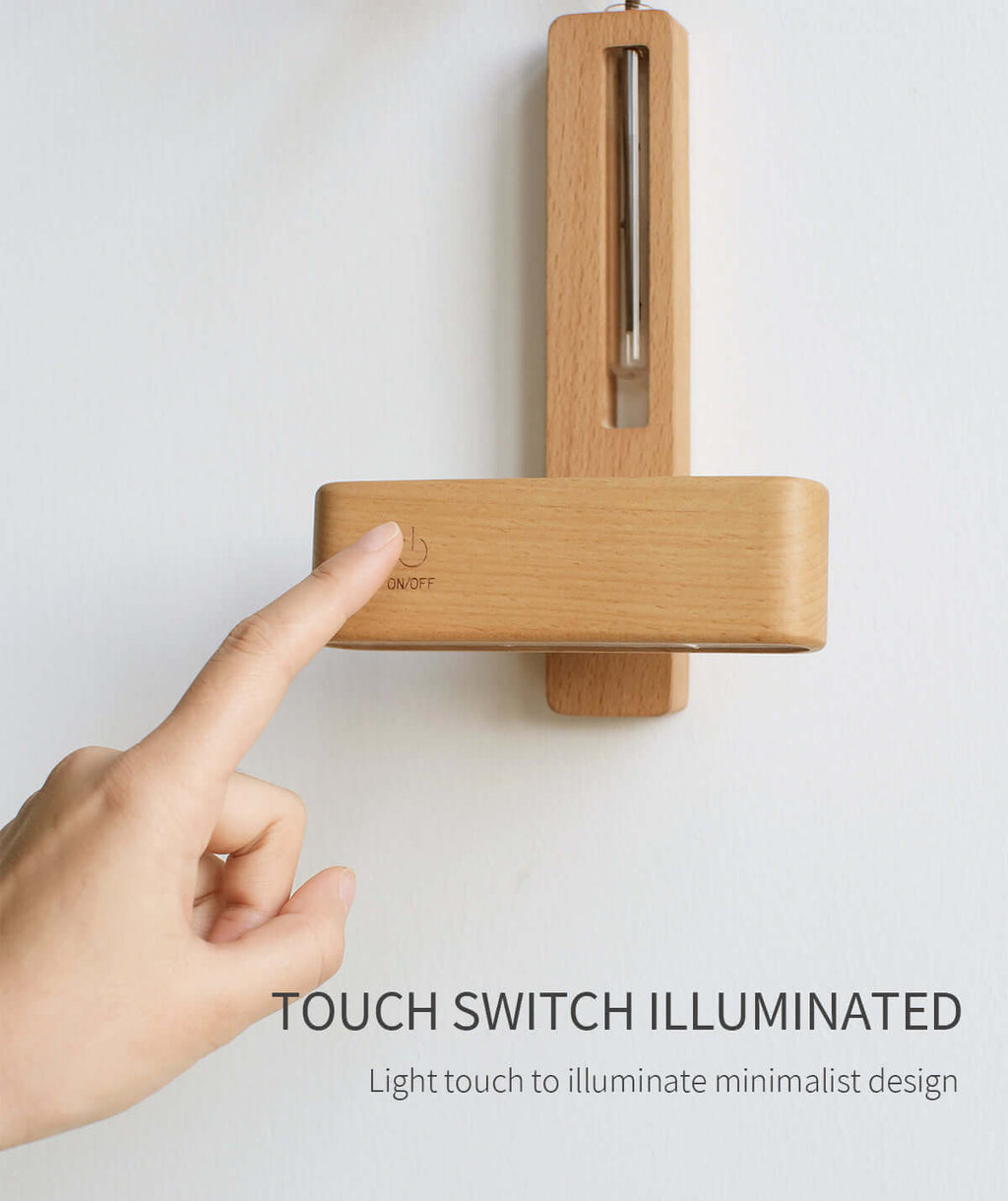 Solid Wood Magnetic Sconce Vase Touch Switch Light