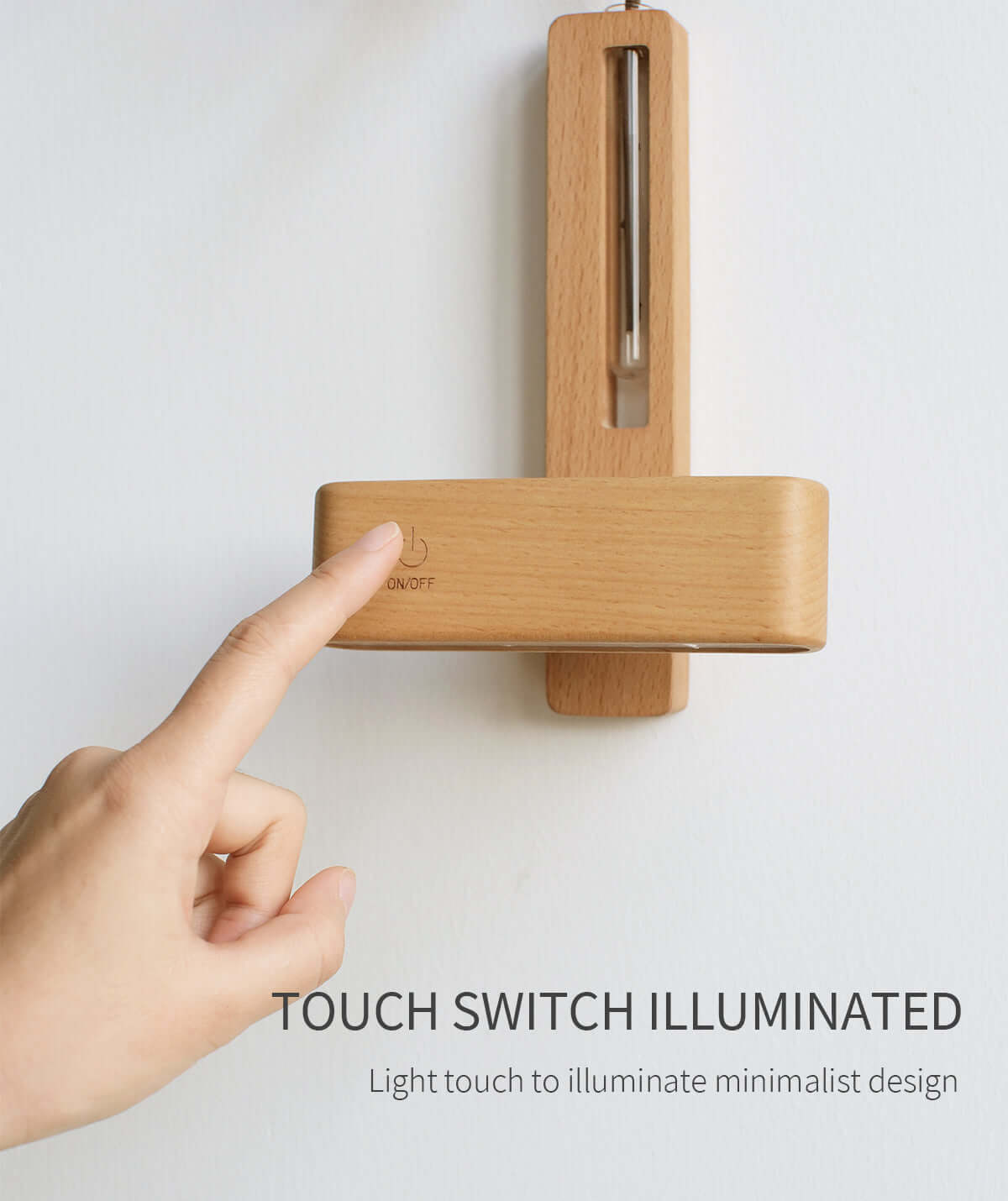 Solid Wood Magnetic Sconce Vase Touch Switch Light