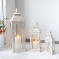 Set of 3  10/14/19.5''H Candle Lanterns (Cream White)