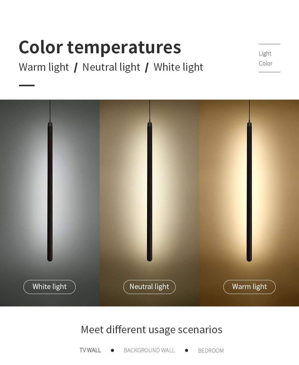 Vertical LED Solid Wood Bedside Sconce Light