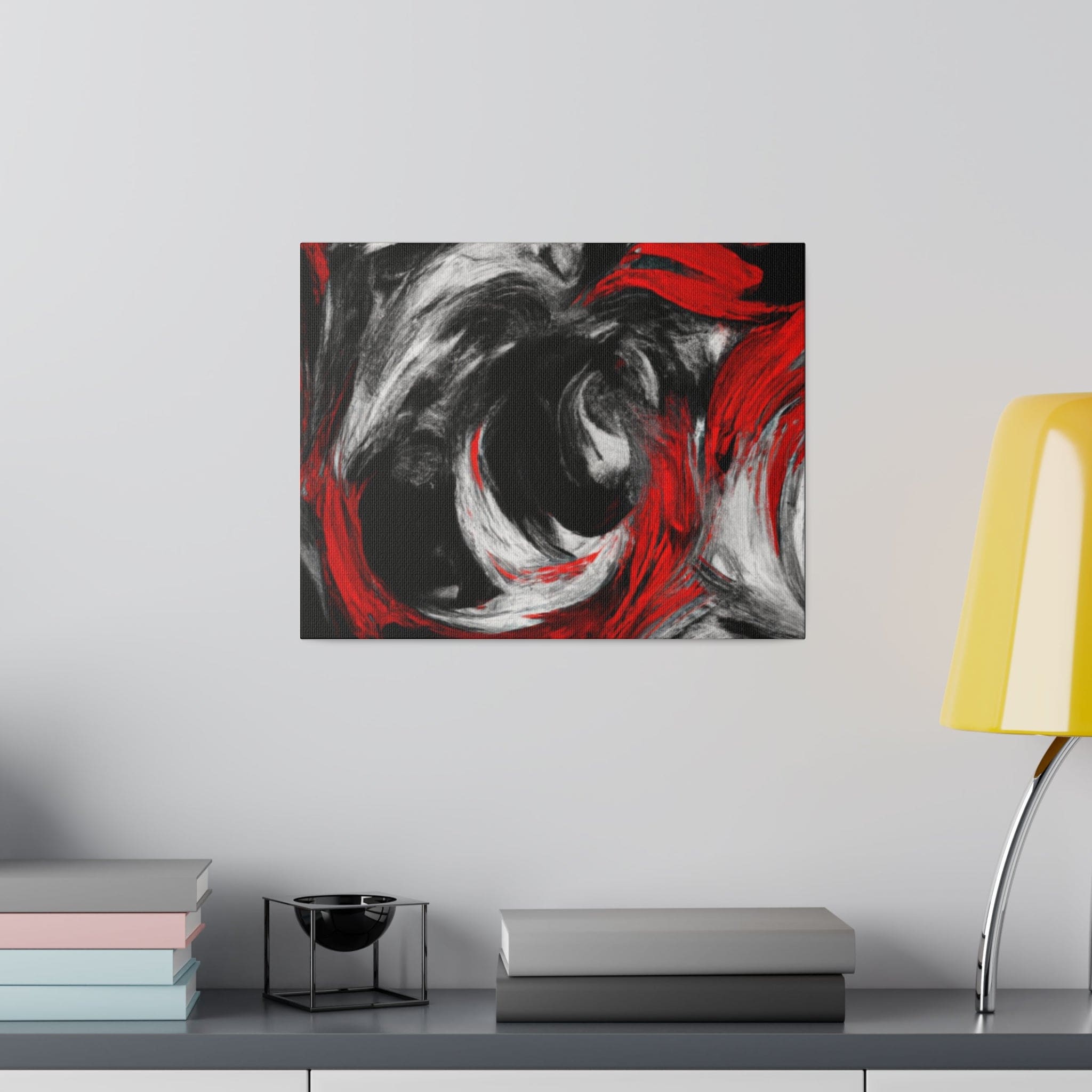 Wall Art Decor - Canvas Print Artwork Decorative Black Red White
