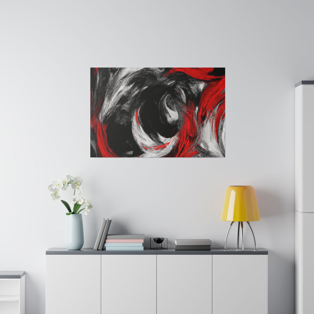 Wall Art Decor - Canvas Print Artwork Decorative Black Red White