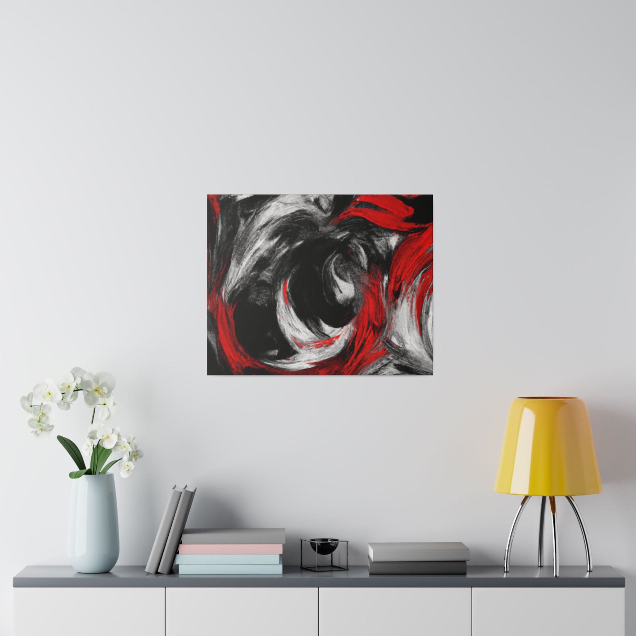 Wall Art Decor - Canvas Print Artwork Decorative Black Red White