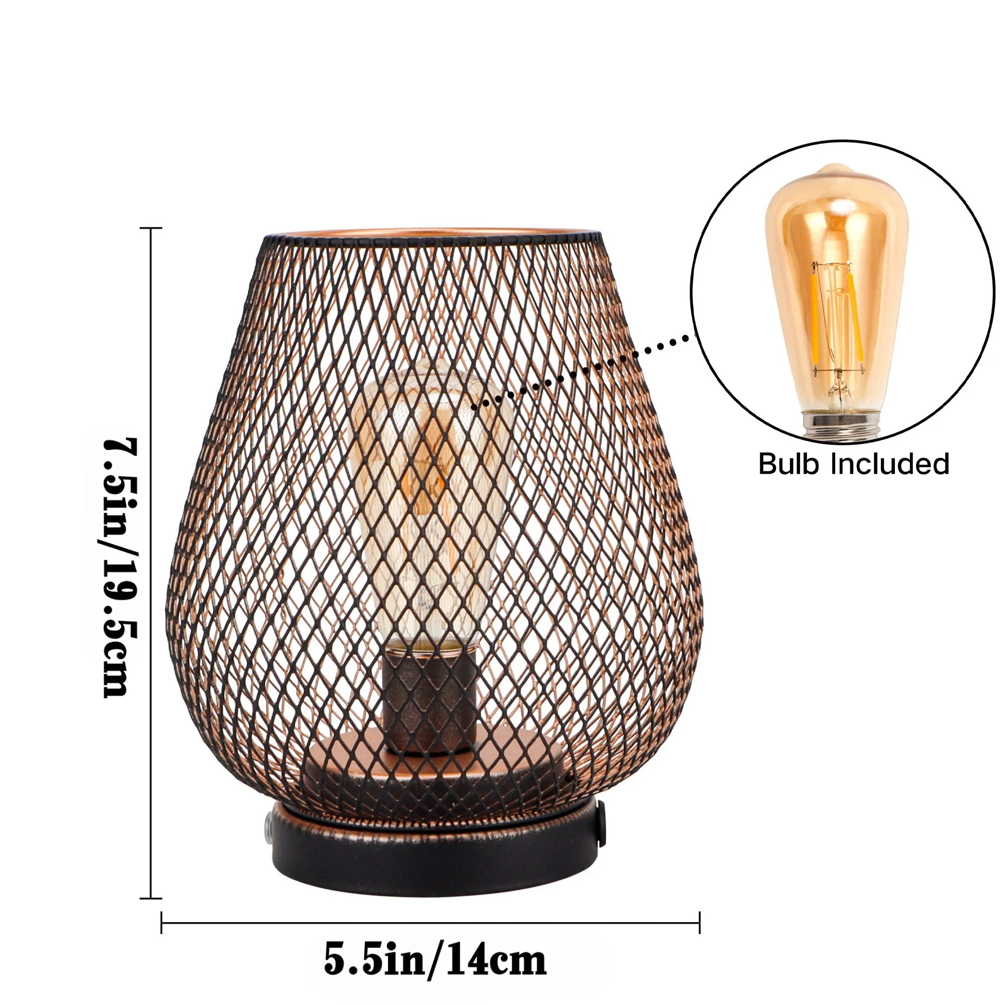 6.7"H Touch Adjustable Table Lamp(Metal Base, Bronze Egg)